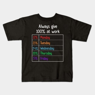 Teaher 100_ At Work All Time Schedule T-shirt Kids T-Shirt